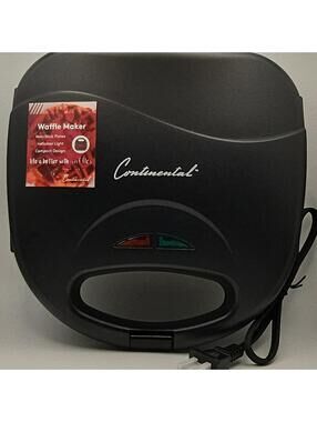 Continental Electric Waffle Maker 750W Non-Stick Indicator Light Black 0150